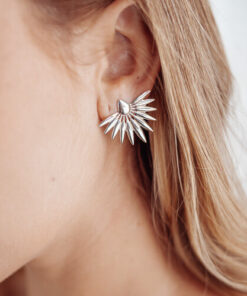 Brinco Leque em modelo de prata 925