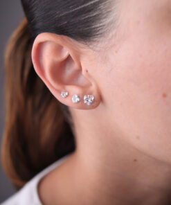 Brinco Trio Zircônias Corações