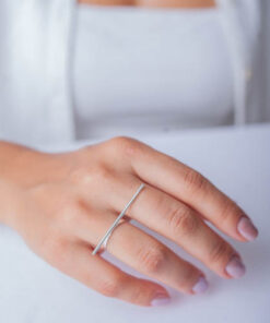 Anel Palito de prata 925 em modelo