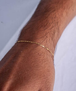 Pulseira Piastrine Unissex de ouro 18k em modelo1